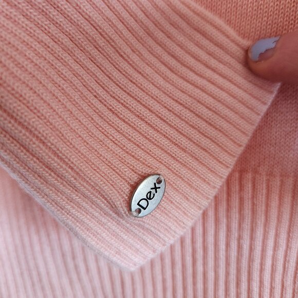 Stylish Peach Dex Oversized V-Neck Sweater - Picture 3 of 6